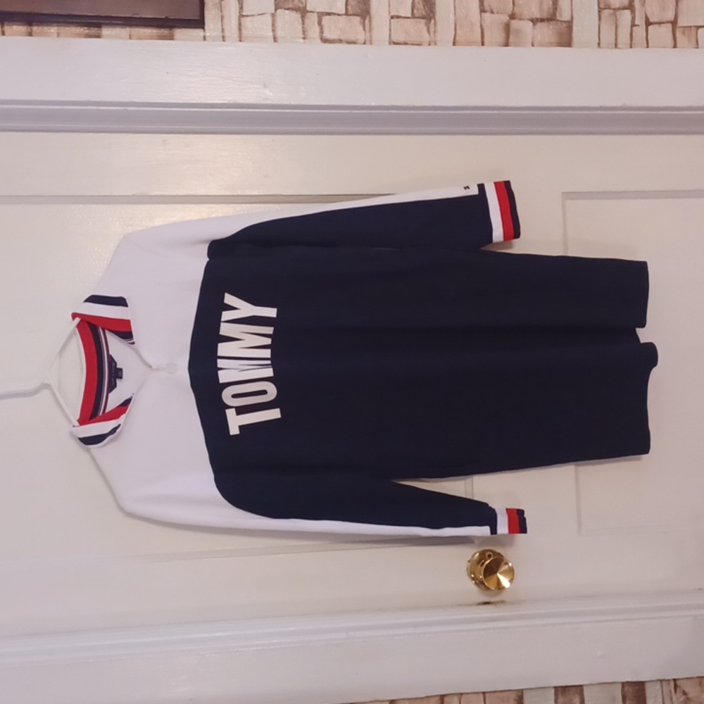 Tommy Hilfiger knit dress red white and blue women's small long sleeve dress